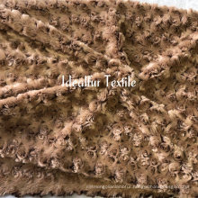 Flower Pattern Rose Embossed Short Pile Synthetic Fur Fabric